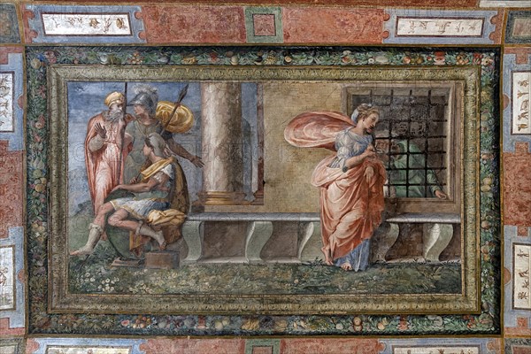 Ceiling fresco by Perino del Vaga, 1501- 1547, in a room of the Villa del Principe, Palazzo di