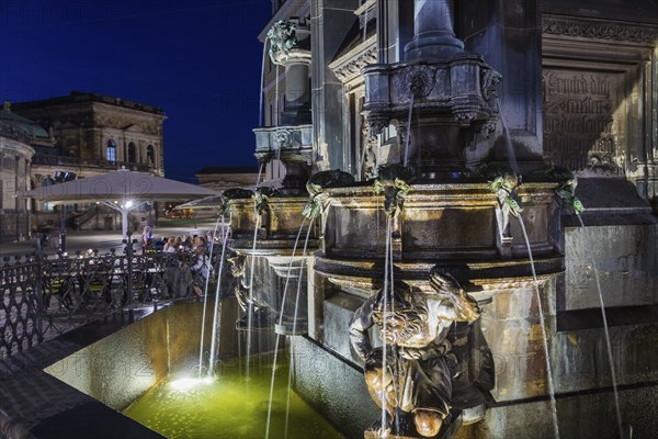 Dresden's most ornamental fountain, over 15 metres high, a total of 40 gargoyles, designed by