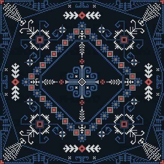 Traditional Latvian embroidery seamless pattern, vector illustration