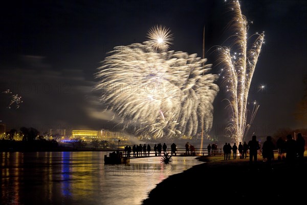 Dresden New Year's Eve fireworks over the Waldschlösschen