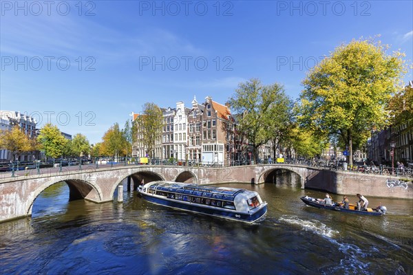 Canals and bridges Building on the Keizersgracht in the city of Amsterdam, Netherlands