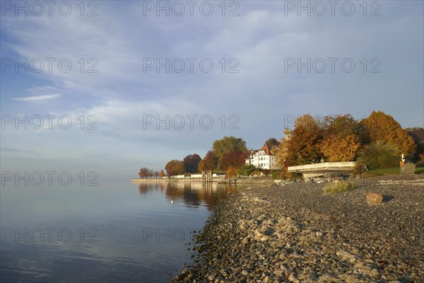 Castle harbour of the royal summer residence in Friedrichshafen on Lake Constance