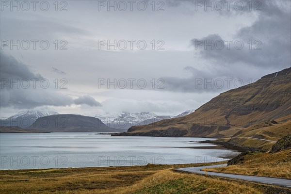 View of Hvalfjordur in a summer cloudy day, Iceland, Europe