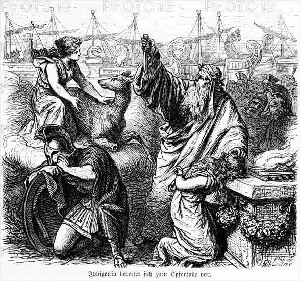 Iphigenia, prepares for sacrificial death, Greece, Iphigenia, Greek mythology, important woman,
