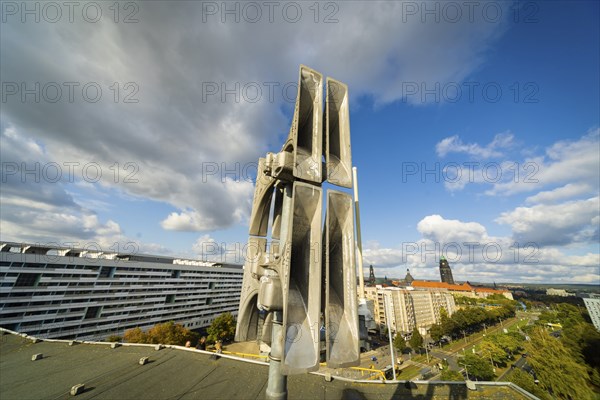 Siren system on a high-rise building in Dresden. It is used to warn the population quickly and