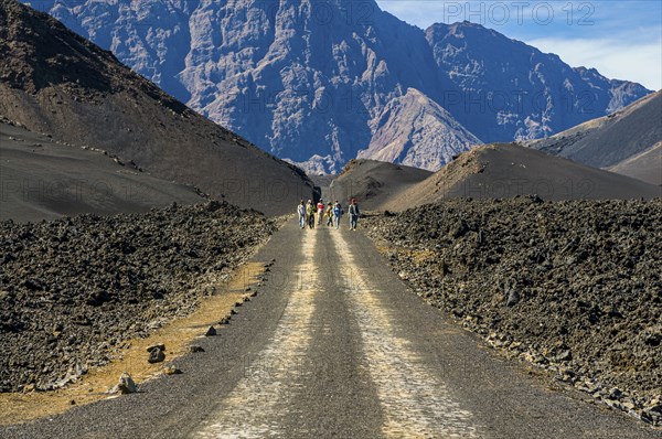 Path near vulcano on. Fogo. Cabo Verde. Africa