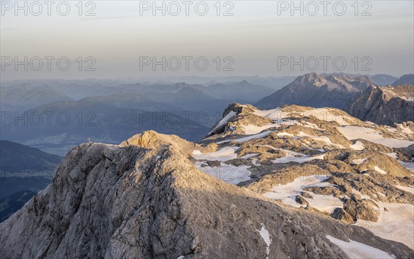 Remnants of snow, high alpine landscape, Übergossene Alm, Berchtesgaden Alps, Salzburger Land,