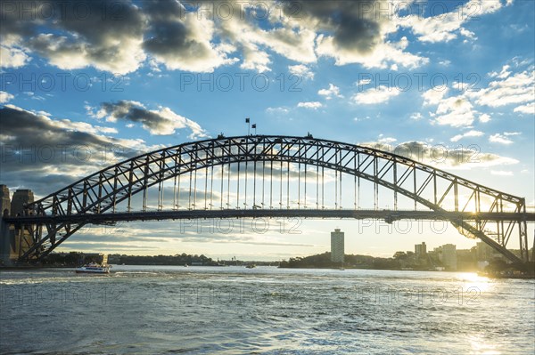 Sydney harbour bridge at sunset, Sydney, New South Wales, Australia, Oceania