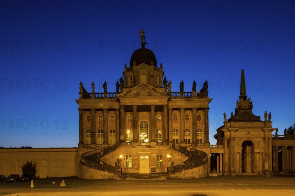 Park Sanssouci is part of the Potsdam palace park ensemble. Colonnade with Triumphal Gate