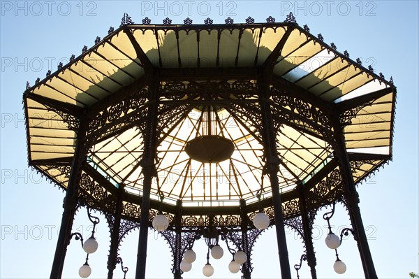 Backlight, octagonal pavilion, detail, Parco Maestranze, park, Villa Bellini, Catania, Old Town,