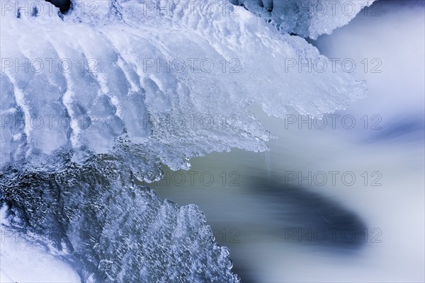 Ice formations in the Wesenitz in Liebethaler Grund