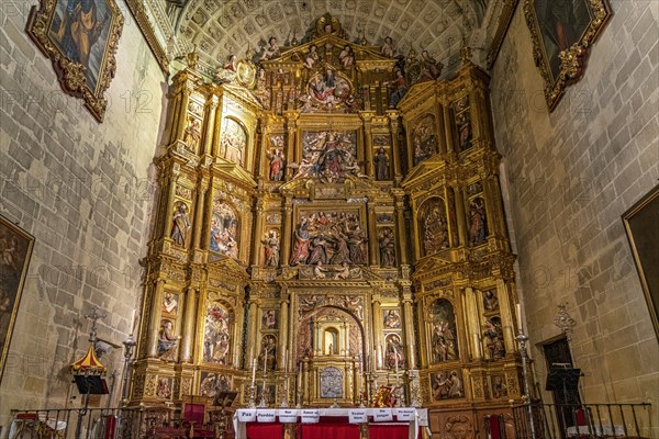 Altar of the Basilica of Santa MarÃ­a de la Asuncion in Arcos de la Frontera, Andalusia, Spain,