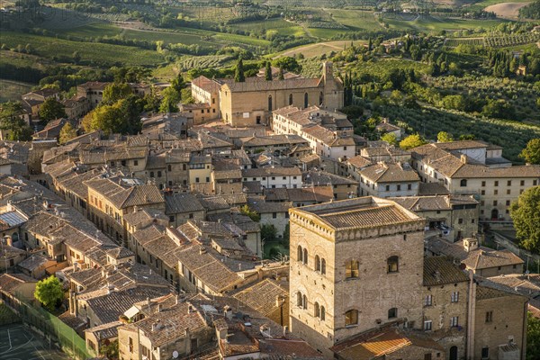 View from the Tower, Torre del Palazzo del Popolo after the Church Chiesa di Sant'Agostino, San