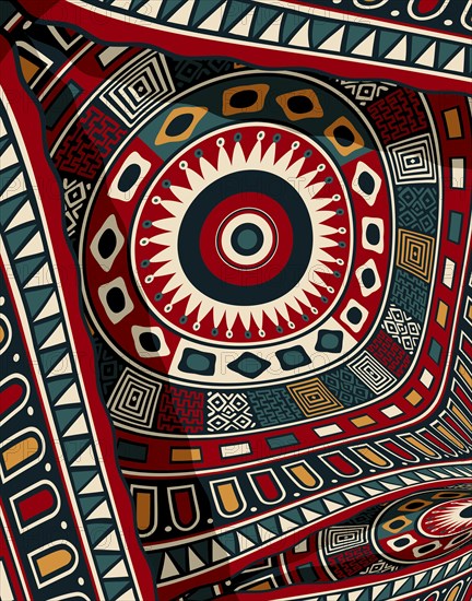 Tribal art background composition, vector illustration