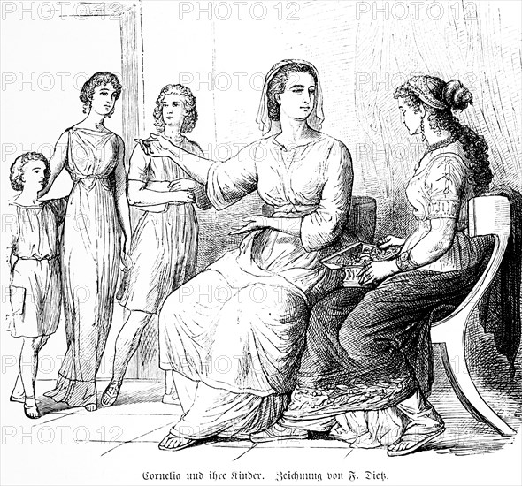 Roman Cornelia and her children, ancient Rome, portrait, hellinistic education, children, widow,