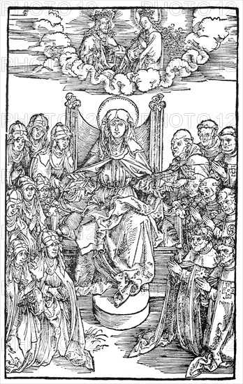 Illustrations to the Revelations of St. Bridget, St. Bridget divides her work between nuns and