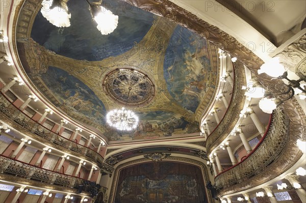 Belle Epoque Amazon Theatre, Concert Hall ceiling, Manaus, Amazonia State, Brazil, South America