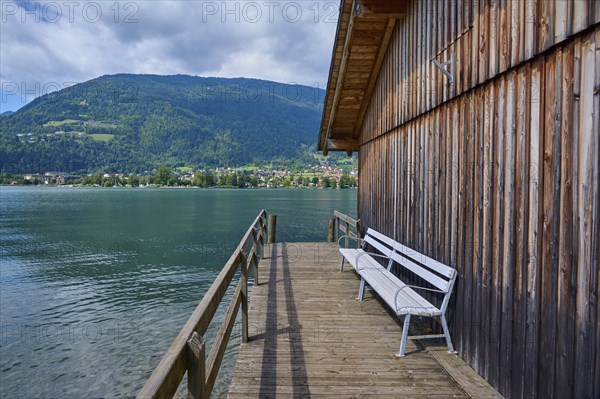 Boathouse, Bank, Jetty, Summer, Ossiach, Lake Ossiach, Carinthia, Austria, Europe