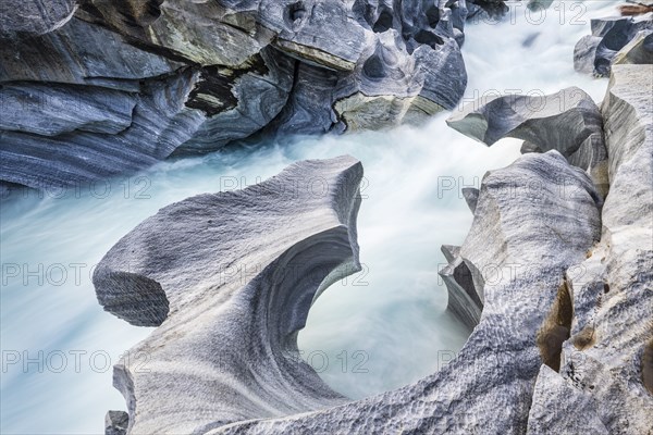 Marble Lottet, Marble Castle, Marble Gorge, Glomaga River, Mo I Rana, Nordland, Norway, Europe