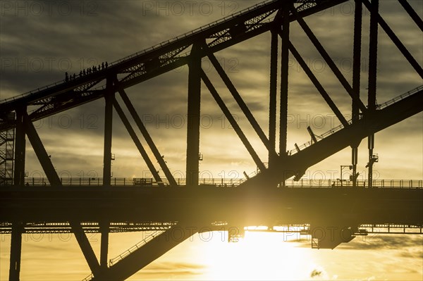 Sydney harbour bridge at sunset, Sydney, New South Wales, Australia, Oceania