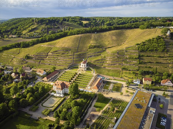 Wackerbarth Castle, originally Wackerbarths Ruh', is a Baroque castle surrounded by vineyards in