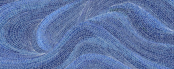 Mosaic art waves texture, vector background