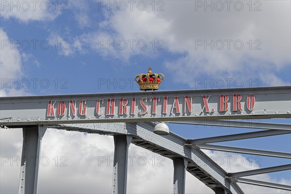 Lettering, King Christian X. Bridge, Sonderborg, Syddanmark, Denmark, Europe