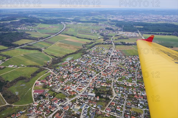 Aerial view of the area around Neumarkt in der Oberpfalz, Bavaria, Germany, Europe