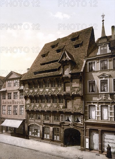 Huneborstelsche Haus, stood at Sack 5, in 1901 it was moved to Burgplatz, Brunswick, Lower Saxony,