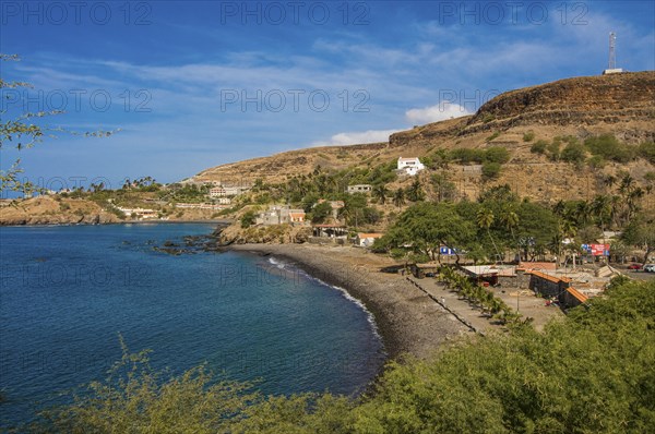 View over Ciudad Velha and the coast. Cidade Velha. Santiago. Cabo Verde. Africa