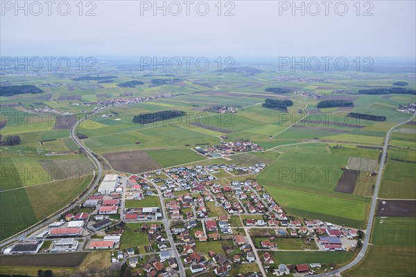 Aerial view of the area around Neumarkt in der Oberpfalz, Bavaria, Germany, Europe
