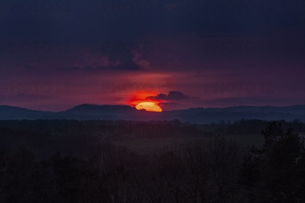 Sunset on the ridge of the Ore Mountains