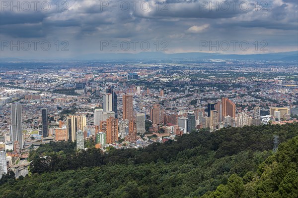 Overlook over Bogota from Monserrate, Colombia, South America