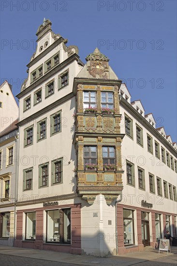 Historic building with bay window in Mannerism, Renaissance and Baroque, ornamentation,