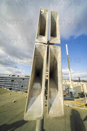 Siren system on a high-rise building in Dresden. It is used to warn the population quickly and