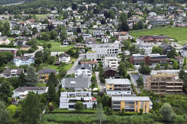 Residential area superstructure, Vaduz, Liechtenstein, Europe