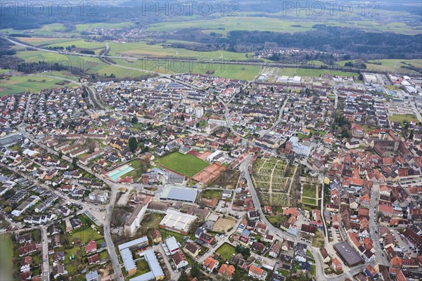 Aerial view of the area around Neumarkt in der Oberpfalz, Bavaria, Germany, Europe