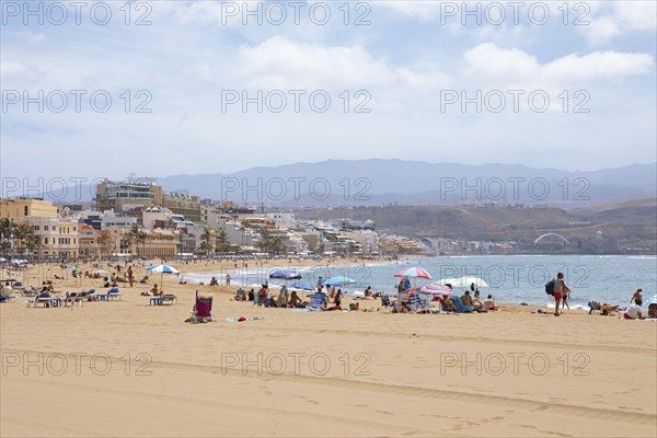 Playa de las Canteras Beach, Las Palmas, Las Palmas Province, Gran Canaria, Canary Islands, Spain,