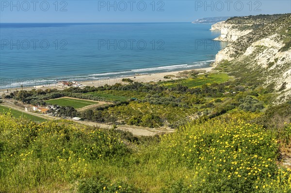 Kourion cliff and beach, Episkopi, Cyprus, Europe