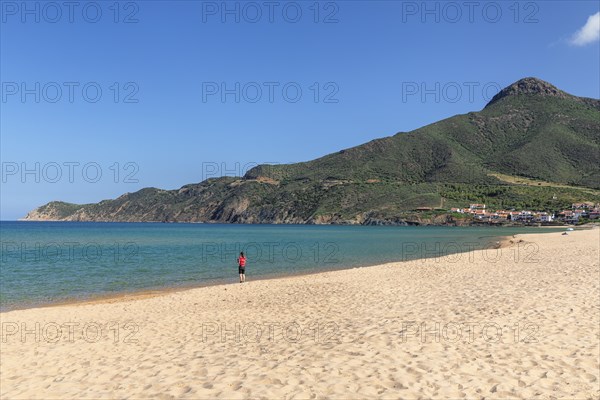 Portixeddu Beach, Province of Sud Sardegna, Sardinia, Italy, Portixeddu, Sardinia, Italy, Europe