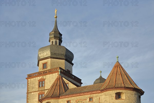 Spire and roofs of the Scherenberg Gate, Marienberg Fortress, Renaissance, Würzburg, Lower