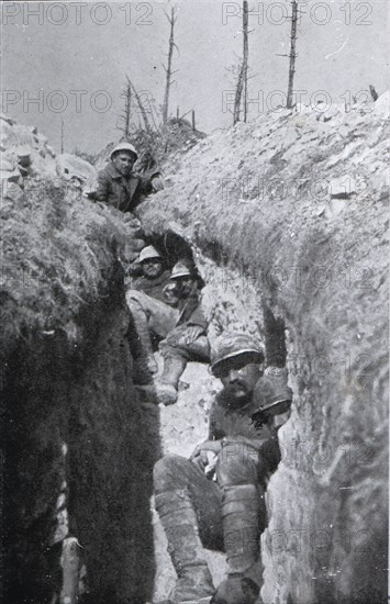 Life in the trenches, Cornillet hills, May 1917, Marne department, Grand East region, France,