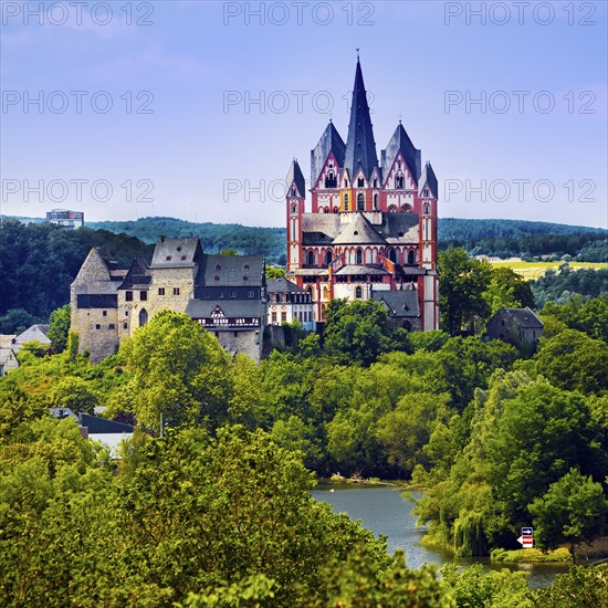 Limburg Cathedral St. George and Limburg Castle, also called Limburg Castle above the river Lahn,