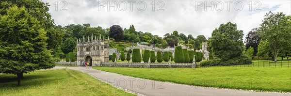 Panorama of Lanhydrock House and Garden, Bodmin, Cornwall, England, UK