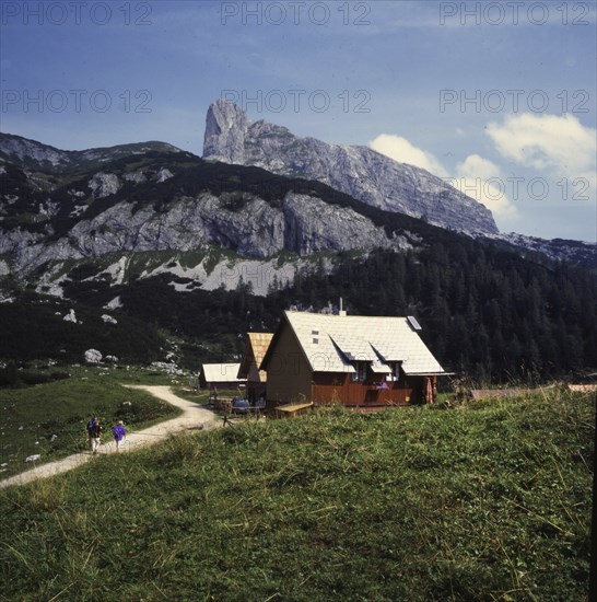 DEU, Germany: The historical slides from the times 80-90s . a.o. Alps. Mountain hiking in the high
