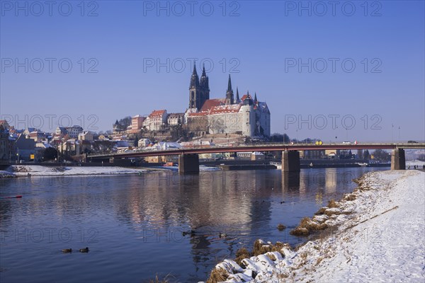 Winter atmosphere in Meissen with Albrechtsburg Castle