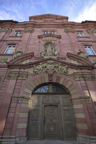 Building and portal of the episcopal seminary, Würzburg, Lower Franconia, Franconia, Bavaria,