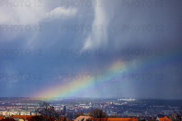A rainstorm over Dresden, the april weather seems to have begun