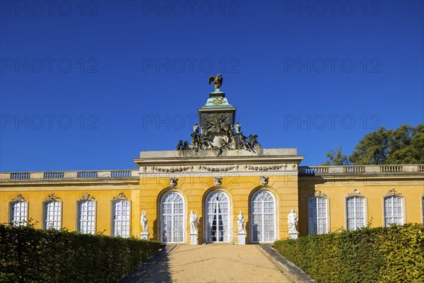 Park Sanssouci is part of the Potsdam palace park ensemble. New Chambers of Sanssouci Rococo Palace