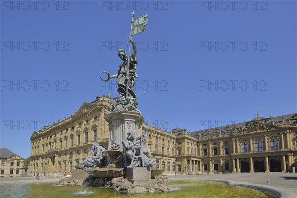 Frankonia Fountain with Frankonia Statue, Franconian Patroness with Flag and Allegory for